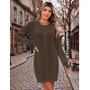 Zeagoo Sweater Dresses for Women 2026 Fall Winter Long Sleeve Bodycon Dress(Coffee)