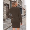 Zeagoo Sweater Dresses for Women 2026 Fall Winter Long Sleeve Bodycon Dress(Coffee)