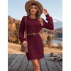 Zeagoo Sweater Dresses for Women 2026 Fall Winter Long Sleeve Bodycon Dress(Dark Red)