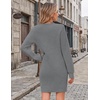 Zeagoo Sweater Dresses for Women 2026 Fall Winter Long Sleeve Bodycon Dress(Grey)