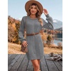 Zeagoo Sweater Dresses for Women 2026 Fall Winter Long Sleeve Bodycon Dress(Grey)
