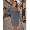 Zeagoo Sweater Dresses for Women 2026 Fall Winter Long Sleeve Bodycon Dress(Grey)
