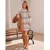 Zeagoo Sweater Dresses for Women 2026 Fall Winter Long Sleeve Bodycon Dress(Khaki-printed)