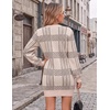 Zeagoo Sweater Dresses for Women 2026 Fall Winter Long Sleeve Bodycon Dress(Khaki-printed)