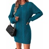 Zeagoo Sweater Dresses for Women 2026 Fall Winter Long Sleeve Bodycon Dress(Opal)