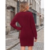 Zeagoo Sweater Dresses for Women 2026 Fall Winter Long Sleeve Bodycon Dress(Wine Red)
