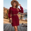 Zeagoo Sweater Dresses for Women 2026 Fall Winter Long Sleeve Bodycon Dress(Wine Red)