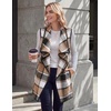 Zeagoo Women Vest Long Plaid Jackets Sleeveless Flannel Coats with Pockets(Brown-gz794)