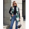 Zeagoo Women Vest Long Plaid Jackets Sleeveless Flannel Coats with Pockets(Green-gz541)