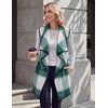 Zeagoo Women Vest Long Plaid Jackets Sleeveless Flannel Coats with Pockets(Green-gz541)