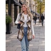 Zeagoo Women Vest Long Plaid Jackets Sleeveless Flannel Coats with Pockets(Khaki-gz798)