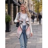 Zeagoo Women Vest Long Plaid Jackets Sleeveless Flannel Coats with Pockets(Pink-gz799)