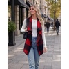 Zeagoo Women Vest Long Plaid Jackets Sleeveless Flannel Coats with Pockets(Red-gw554)