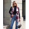 Zeagoo Women Vest Long Plaid Jackets Sleeveless Flannel Coats with Pockets(Red-gz543)