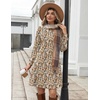 Zeagoo Women’s Long Sleeve Tunic Dress Side Button Crew Neck Casual Flowy Fall Winter A-Line Dress with Pockets(Apricot Floral)