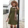 Zeagoo Women’s Long Sleeve Tunic Dress Side Button Crew Neck Casual Flowy Fall Winter A-Line Dress with Pockets(Army Green)