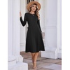 Zeagoo Womens Sweater Dress Long Sleeve Ribbed Knit Flowy Midi Fall Dresses(Black)