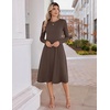 Zeagoo Womens Sweater Dress Long Sleeve Ribbed Knit Flowy Midi Fall Dresses(Brown)