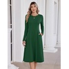 Zeagoo Womens Sweater Dress Long Sleeve Ribbed Knit Flowy Midi Fall Dresses(Green)