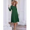 Zeagoo Womens Sweater Dress Long Sleeve Ribbed Knit Flowy Midi Fall Dresses(Green)