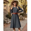Zeagoo Womens Sweater Dress Long Sleeve Ribbed Knit Flowy Midi Fall Dresses(Grey)