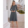 Zeagoo Womens Sweater Dress Long Sleeve Ribbed Knit Flowy Midi Fall Dresses(Grey)
