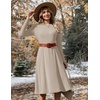 Zeagoo Womens Sweater Dress Long Sleeve Ribbed Knit Flowy Midi Fall Dresses(Khaki)