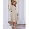 Zeagoo Womens Sweater Dress Long Sleeve Ribbed Knit Flowy Midi Fall Dresses(Khaki)