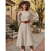 Zeagoo Womens Sweater Dress Long Sleeve Ribbed Knit Flowy Midi Fall Dresses(Khaki)