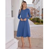 Zeagoo Womens Sweater Dress Long Sleeve Ribbed Knit Flowy Midi Fall Dresses(Navy Blue 01)