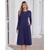 Zeagoo Womens Sweater Dress Long Sleeve Ribbed Knit Flowy Midi Fall Dresses(Navy Blue)