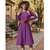 Zeagoo Womens Sweater Dress Long Sleeve Ribbed Knit Flowy Midi Fall Dresses(Purple)