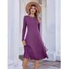 Zeagoo Womens Sweater Dress Long Sleeve Ribbed Knit Flowy Midi Fall Dresses(Purple)