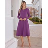Zeagoo Womens Sweater Dress Long Sleeve Ribbed Knit Flowy Midi Fall Dresses(Purple)