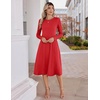 Zeagoo Womens Sweater Dress Long Sleeve Ribbed Knit Flowy Midi Fall Dresses(Red)