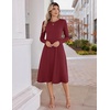 Zeagoo Womens Sweater Dress Long Sleeve Ribbed Knit Flowy Midi Fall Dresses(Wine Red)
