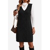 Zeagoo Womens Sweater Vest Dresses Fall Knit V Neck Pullover Sweaters 2026(01-black)