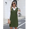 Zeagoo Womens Sweater Vest Dresses Fall Knit V Neck Pullover Sweaters 2026(Army Green)
