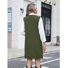 Zeagoo Womens Sweater Vest Dresses Fall Knit V Neck Pullover Sweaters 2026(Army Green)