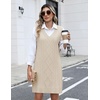 Zeagoo Womens Sweater Vest Dresses Fall Knit V Neck Pullover Sweaters 2026(Beige)