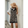 Zeagoo Womens Sweater Vest Dresses Fall Knit V Neck Pullover Sweaters 2026(Black & Brown-leopard Print)