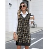 Zeagoo Womens Sweater Vest Dresses Fall Knit V Neck Pullover Sweaters 2026(Black & Brown-leopard Print)