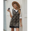 Zeagoo Womens Sweater Vest Dresses Fall Knit V Neck Pullover Sweaters 2026(Black & Brown-leopard Print)
