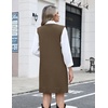 Zeagoo Womens Sweater Vest Dresses Fall Knit V Neck Pullover Sweaters 2026(Brown)