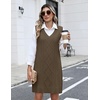 Zeagoo Womens Sweater Vest Dresses Fall Knit V Neck Pullover Sweaters 2026(Brown)