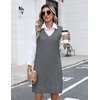 Zeagoo Womens Sweater Vest Dresses Fall Knit V Neck Pullover Sweaters 2026(Deep Grey)