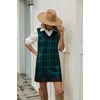 Zeagoo Womens Sweater Vest Dresses Fall Knit V Neck Pullover Sweaters 2026(Green Plaid Print)