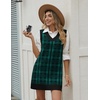 Zeagoo Womens Sweater Vest Dresses Fall Knit V Neck Pullover Sweaters 2026(Green Plaid Print)