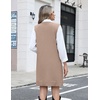 Zeagoo Womens Sweater Vest Dresses Fall Knit V Neck Pullover Sweaters 2026(Khaki)