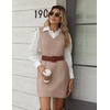 Zeagoo Womens Sweater Vest Dresses Fall Knit V Neck Pullover Sweaters 2026(Khaki)